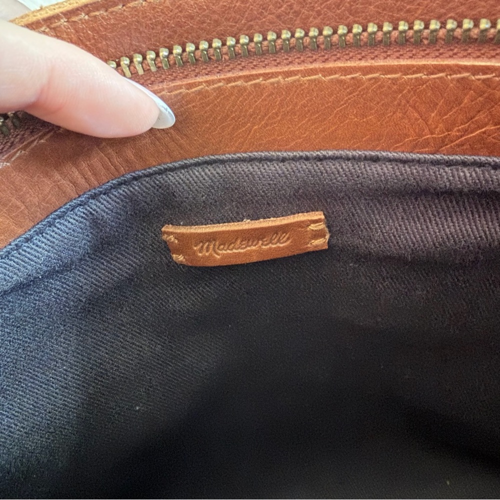 Madewell Zip Top Mini Transport Tote in English Saddle Leather - Picture 9 of 10